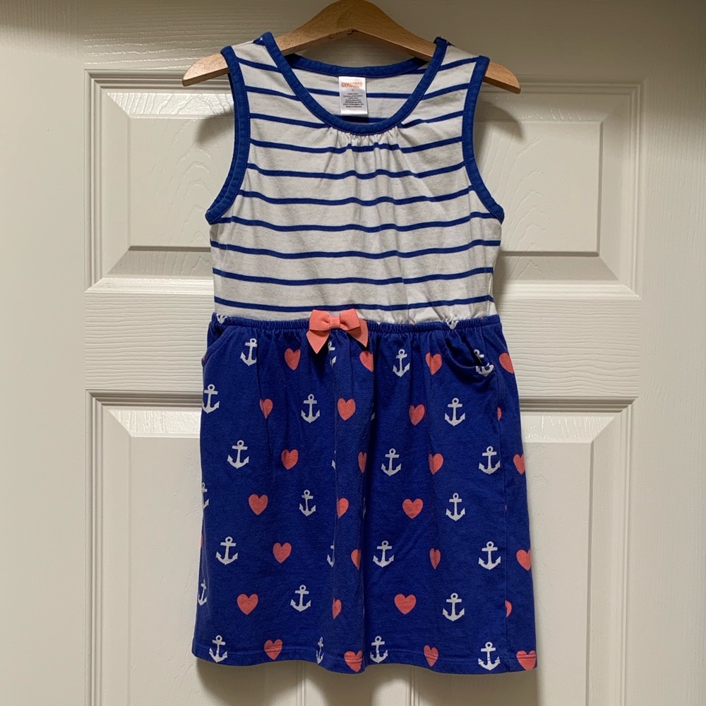Gymboree Cotton Nautical with Bow GIRL Dress